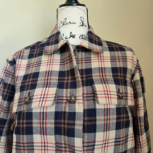 Tuckernuck | Tops | Tuckernuck Shirt Jacket Womens Xs Cream Plaid Ranch ...